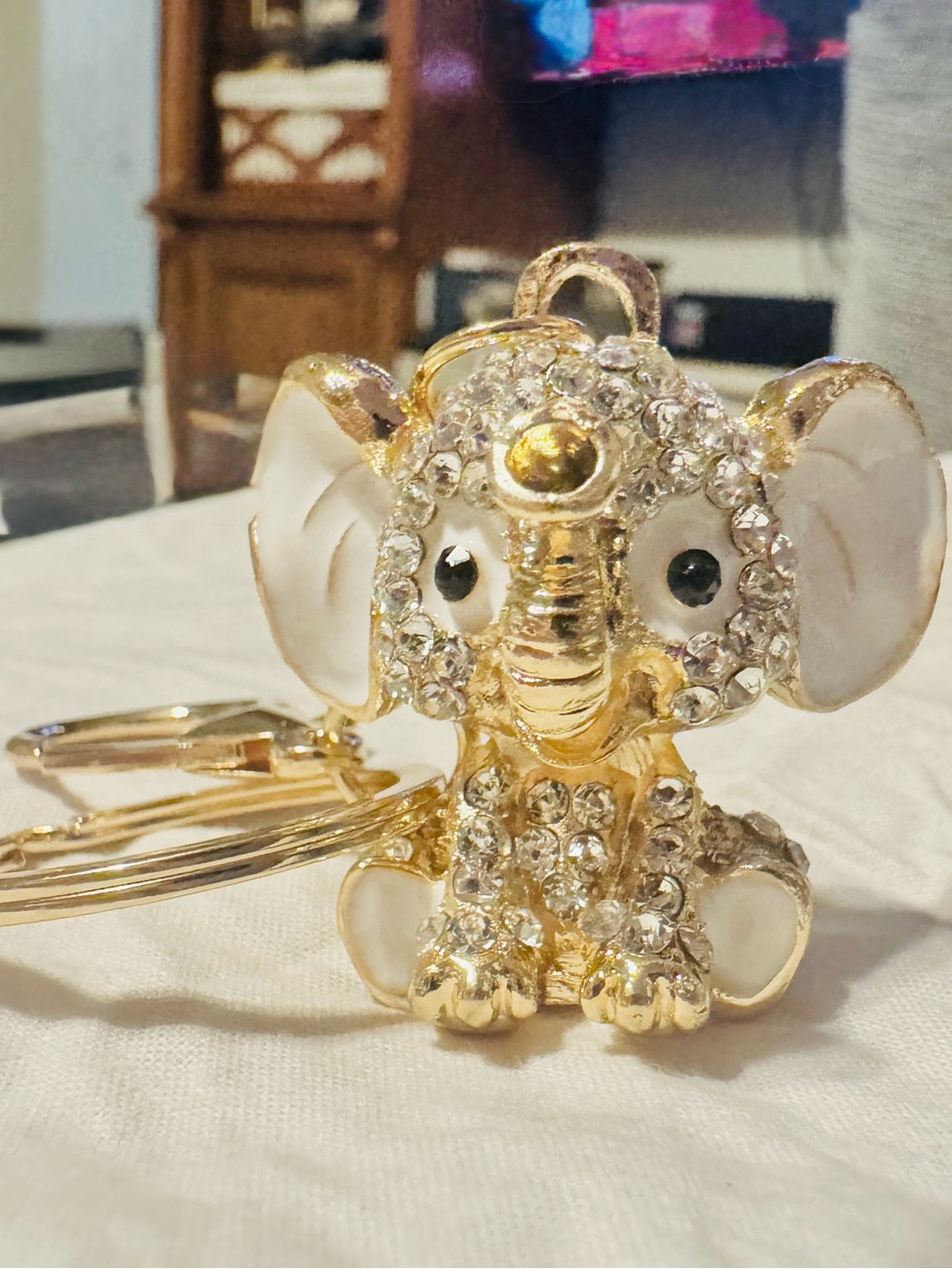 Unbranded Gold Elephant Crystal Keychain bag charm Accessory NEW